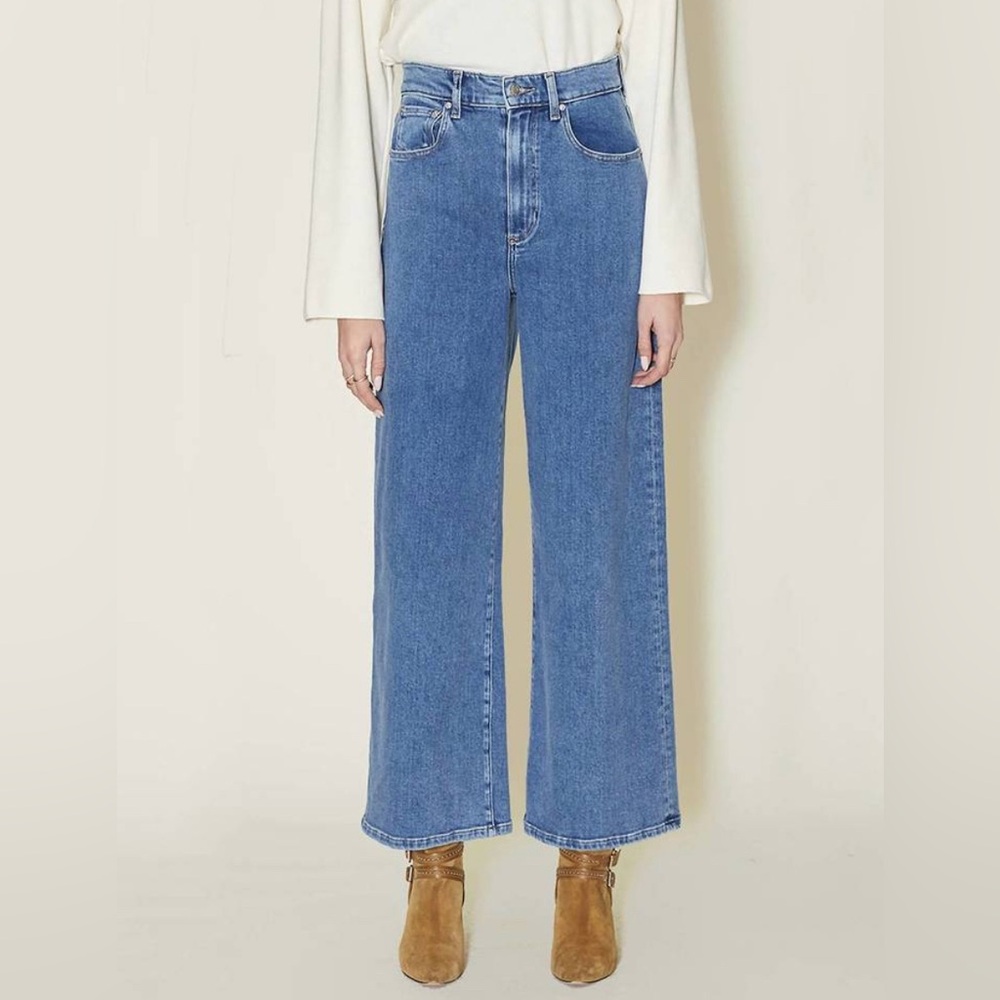 LE JEAN juliette wide leg ankle jeans in desert - BRAND NEW